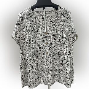 Black and White Polka Dot Blouse